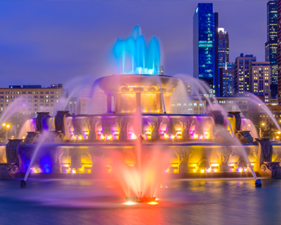 chicago buckingham fountain water and light show