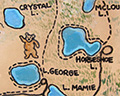 mammoth lakes map illustration