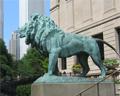Bronze lion Chicago Art Institute