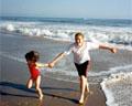 Kids playing on Santa Monica Beach