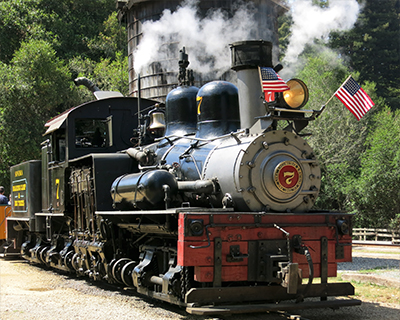 roaring camp railroad redwood forest steam train