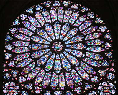 notre dame de paris cathedral rose window stained glass