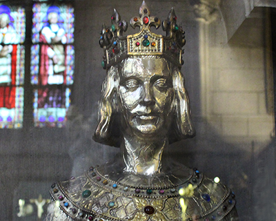notre dame paris cathedral treasury reliquary silver bust Saint Louis
