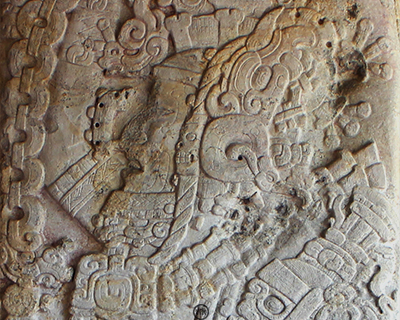 tikal museum maya stela 31 stormy sky