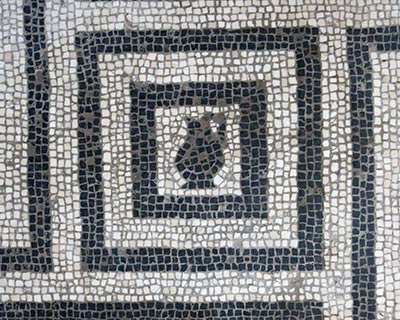 herculaneum womens baths black and white mosaic