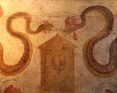 painting snakes temple of isis naples archeological museum