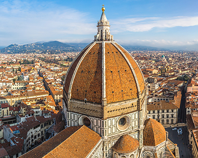 florence view of cathedral dome from campanile