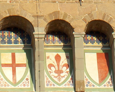 palazzo vecchio florence coats of arms exterior