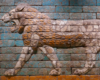 lion tile relief babylon