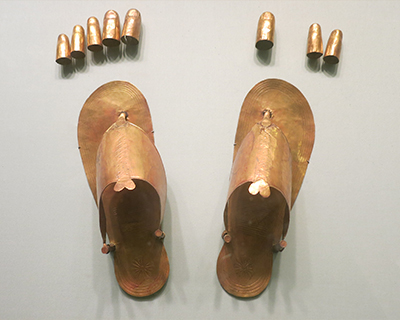 metropolitan museum of art ancient egyptian golden sandals