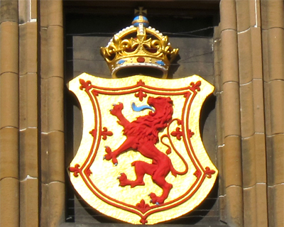 royal emblem scotland red rampant lion