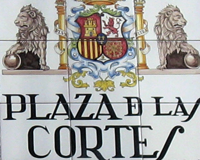 madrid tile street name plaza cortes
