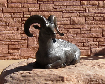 utah arches bighorn sheep statue