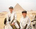 Kids at the pyramids in Giza, Egypt